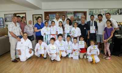 Minik karatecilerden Başkan Hekimoğlu’na ziyaret