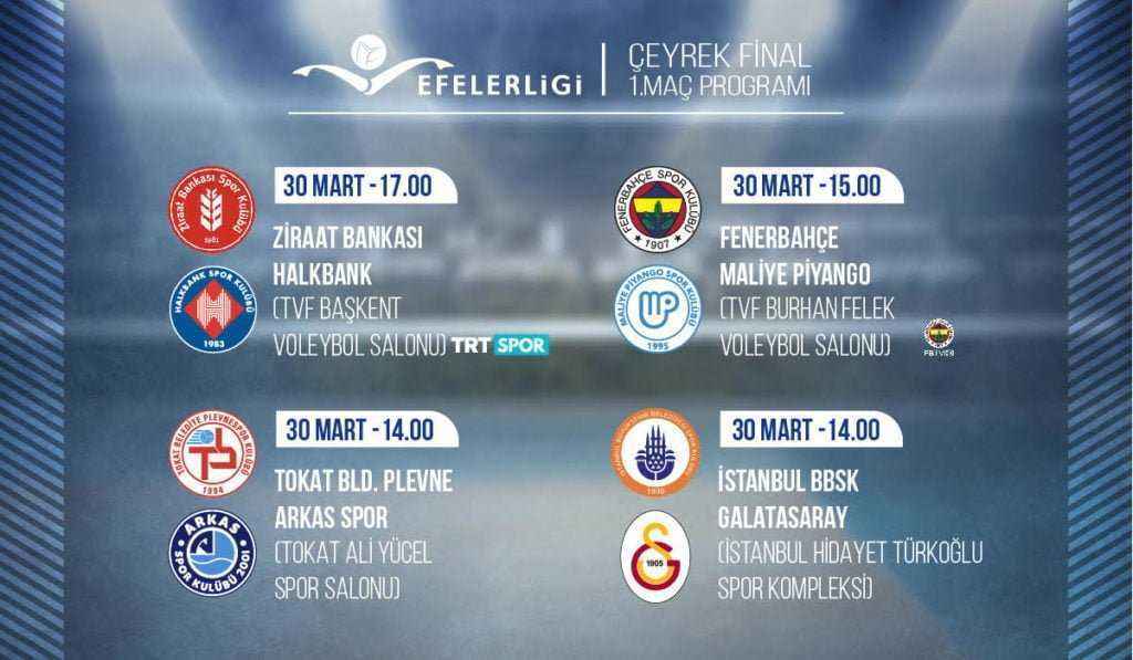 Efeler Ligi’nde çeyrek final heyecanı