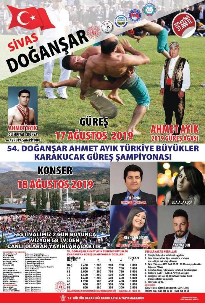 Sivas’ta güreş şöleni