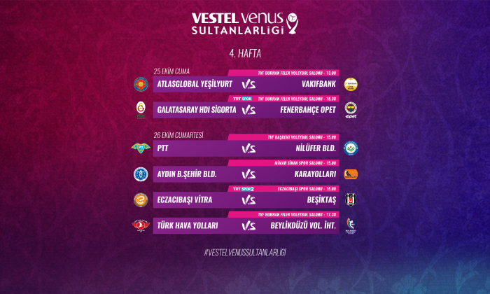 Vestel Venus Sultanlar Ligi’nde 4. hafta başlıyor   