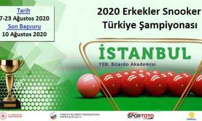 Türkiye Snooker Şampiyonası, İstanbul’da yapılacak   